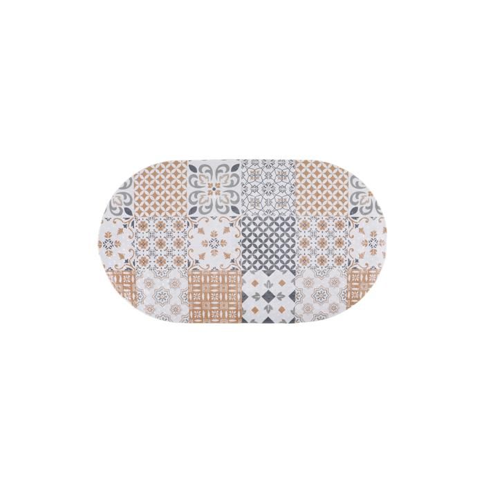 Tapis de bain - N/A - Mosaïque ovale - Antidérapant - 70x39 cm - Confortable et sécurisé
