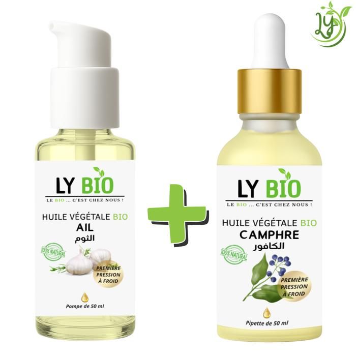 Huile - LYBIO - Pack Huile Ail 50ml + Huile Camphrée 50ml - Anti-pelliculaire - Cuir chevelu irrité - Mixte