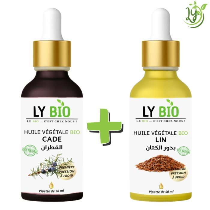 LYBIO PACK HUILE CADE 50ML - PIPETTE + HUILE LIN 50ML - PIPETTE