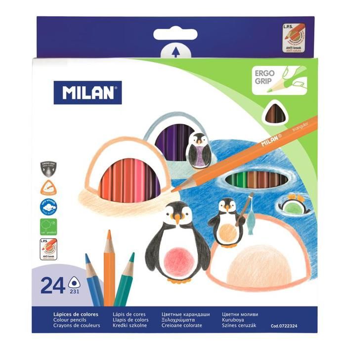 Crayons de Couleur - Noname - Triangulaires - 24 Couleurs - Mine de 2,9 mm - Bois Durable