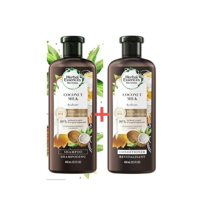 Herbal Essences Pack Shampooing + Après Shampooing Bio Lait de Coco 400 ml