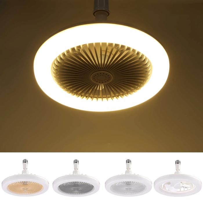 Ventilateur de plafond silencieux avec lampe intégrée et télécommande,  (couleur aléatoire)