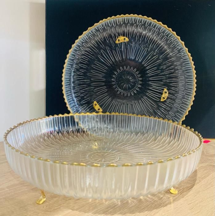 Présentoir à gâteau - Non spécifié - 25 cm - Verre trompé - Assortiment de couleurs - Matériau : bambou