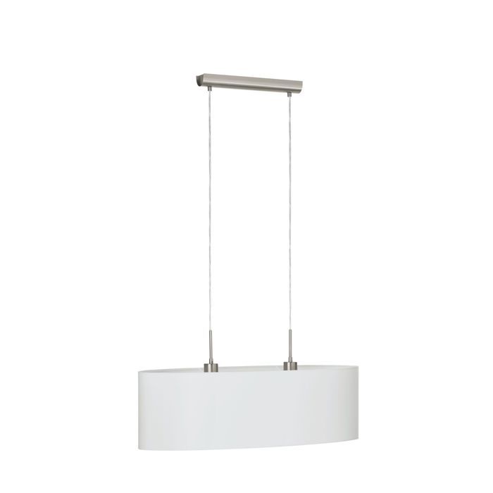 Suspension PASTERI E27 2X60W en acier nickel mat 750x220x1100mm