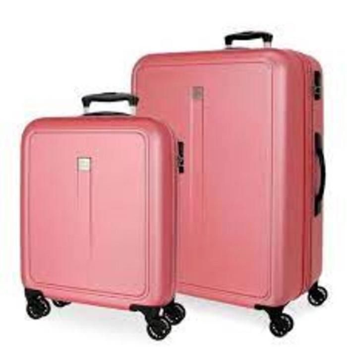 Valises - JOUMMA BAGS - TROLLEY MOVOM - Ensemble 2 valises (S-M) - Rose - 4 roulettes - Cadenas TSA