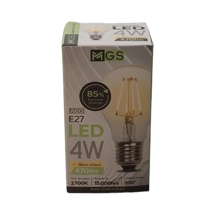 AMPOULE LED CLEAR  A60 4W E27 MGS
