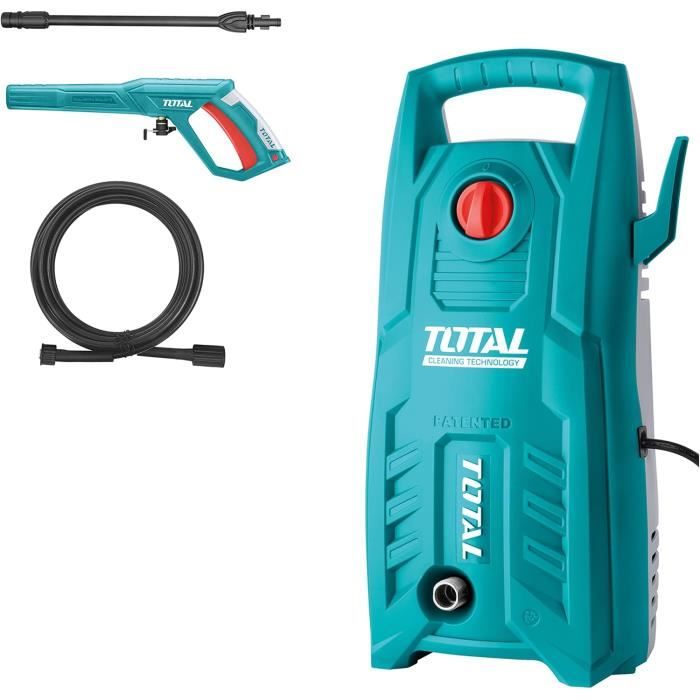 Nettoyeur Haute Pression - TOTAL - 1400W - 130 Bars - Débit 5,5 l/min - Système d'arrêt automatique