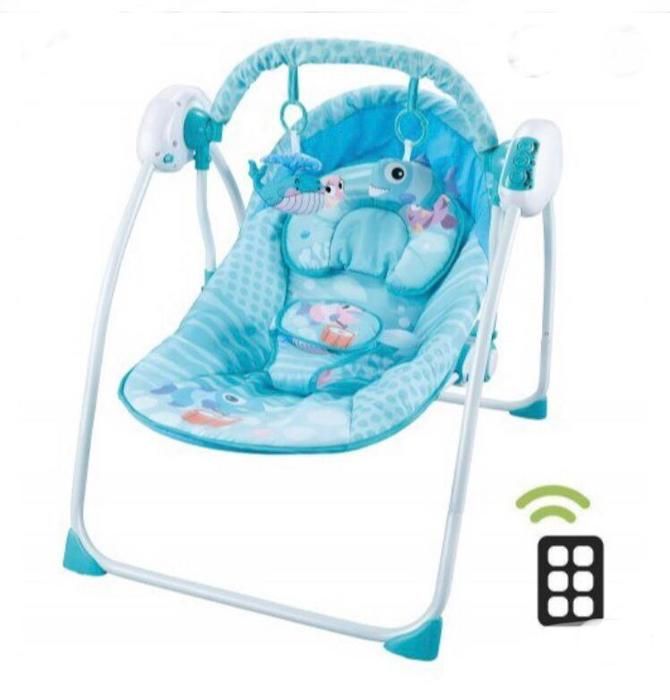 Balançoire Bébé Électrique - Relax - Télécommande - 5 Réglages - Léger et Pliable - Musique Intégrée