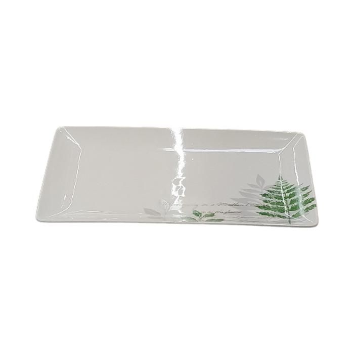 ASSIETTE PLATE RECTANGULAIRE EN PORCELAINEELAINE DECOREE (S)
