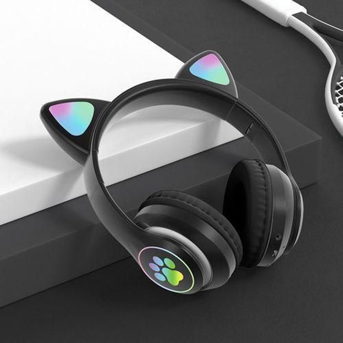 Casque Bluetooth - Home Care - Oreilles de Chat - Noir - 10 heures d'autonomie - Pour Enfants et Filles