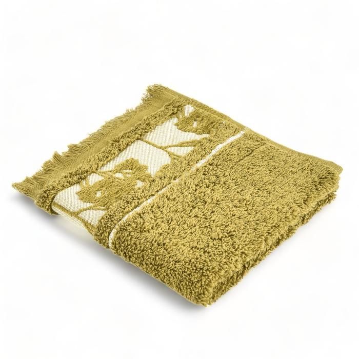 SERVIETTE MAIN JACQUARD FLORALIA VERT 30X30 - 500 G