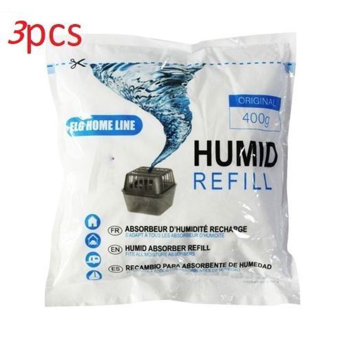 Déshumidificateur - ELG HOME LINE - Lot de 3 - Granulés 400g - Absorption de l'humidité - Performance supérieure