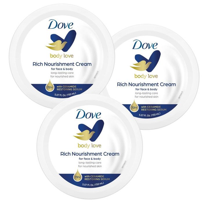 Crème Hydratante - Dove - Body Love - 150 ml - 72 heures d'hydratation - Non gras