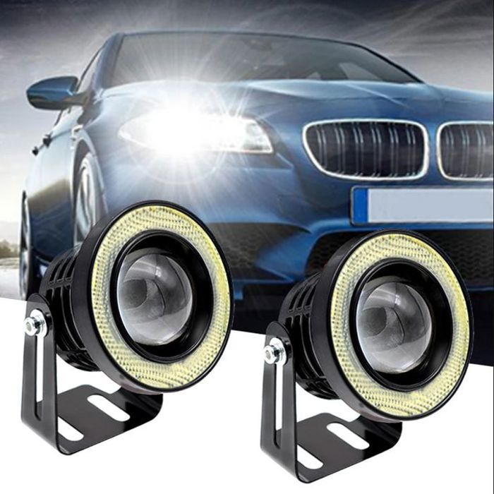 Feux antibrouillard angel eyes led blancs universels