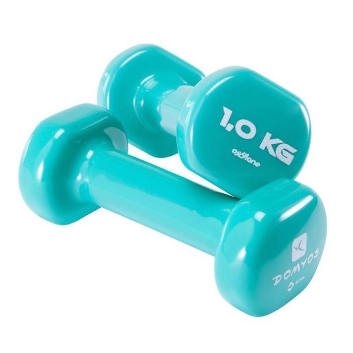Haltères Plastifiées - 1 kg - 2 Pièces