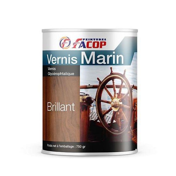 FACOP Vernis Marin avec Finition Brillante à Essence - Protège le Bois D’extérieur-58