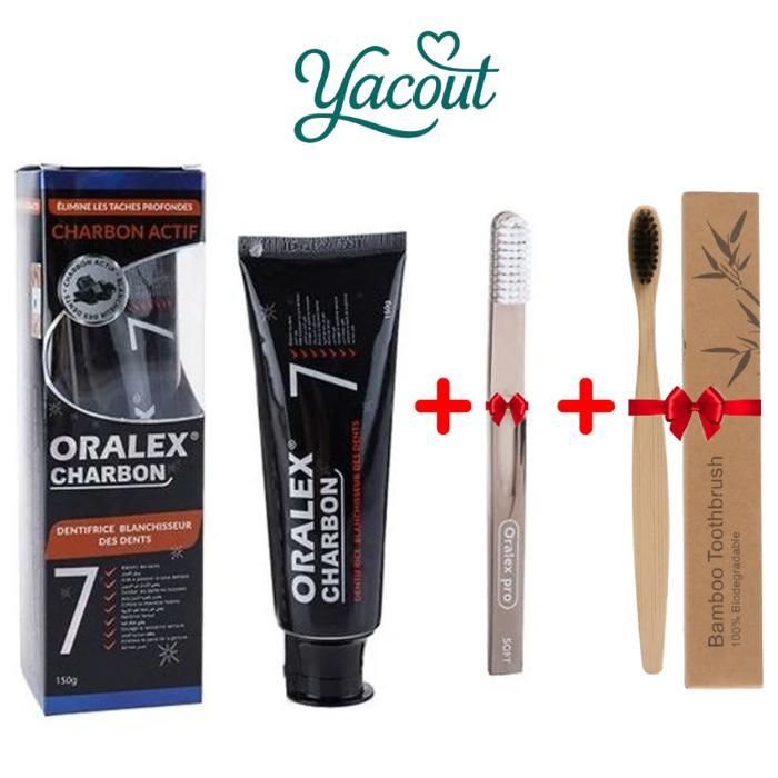 Pack Oralex Charbon – Sourire Éclatant + Brosse Bambou Offerte