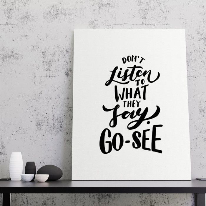 Tableau Décoratif - Don't listen to what they say - 60x90 cm - Multicolore - Design Contemporain - Intérieur