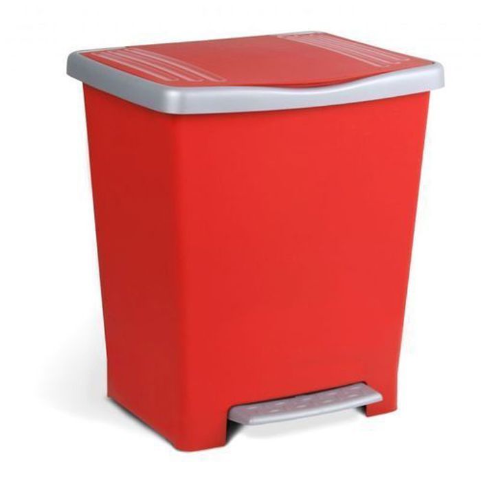 TATAY- Poubelle à Pedale Millenium Rouge Pour Cuisine 23L