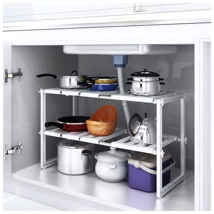 Etagere Cuisine Telescopique Multifonction Reglable pour Rangement Sous Evier