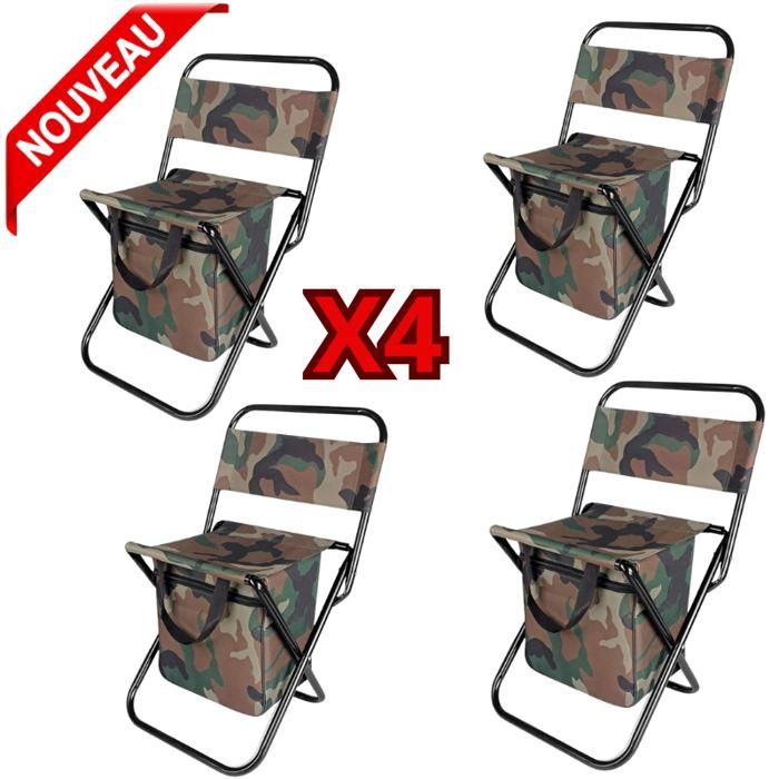 Chaise pliante avec sac de rangement (pique-nique, Camping, pêche, randonnée, chasse)
