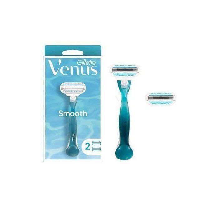 Venus Rasoir Smooth 3 lames 2 Recharges pour un rasage lisse et efficace