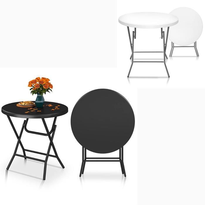 Table ronde pliante plastique 100kg 65x65x70cm(Couleur aléatoire)