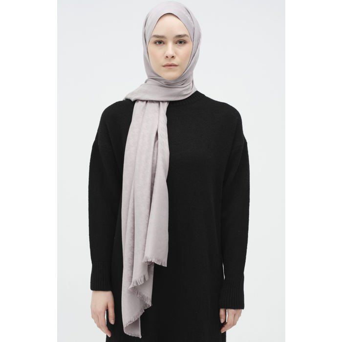 Châle - Gris - Viscose - Motif pied-de-poule - 72 x 198 cm - Printemps/Été