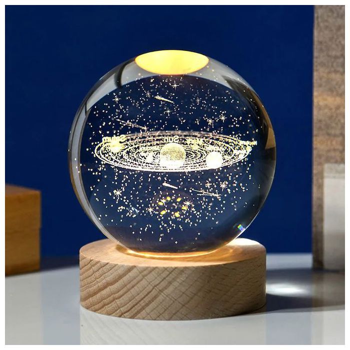Lampe Veilleuse Créative Moon Boule de cristal en verre 3D Lune, La NASA Veilleuse