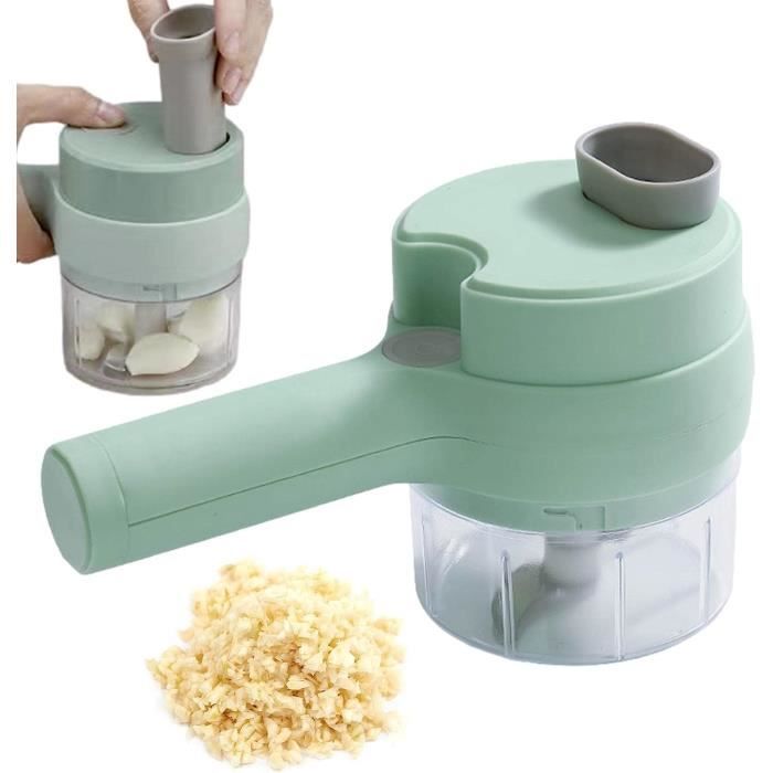 Hachoir Électrique Portable - TRAHOO - Pilon À Ail Électrique - USB - Vert - Facile à Nettoyer