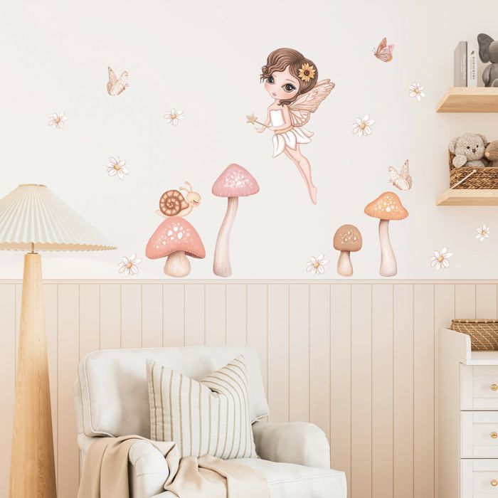 Autocollant mural - FEE - Multicolore - Vinyle adhésif - Décoration chambre enfant - Design contemporain
