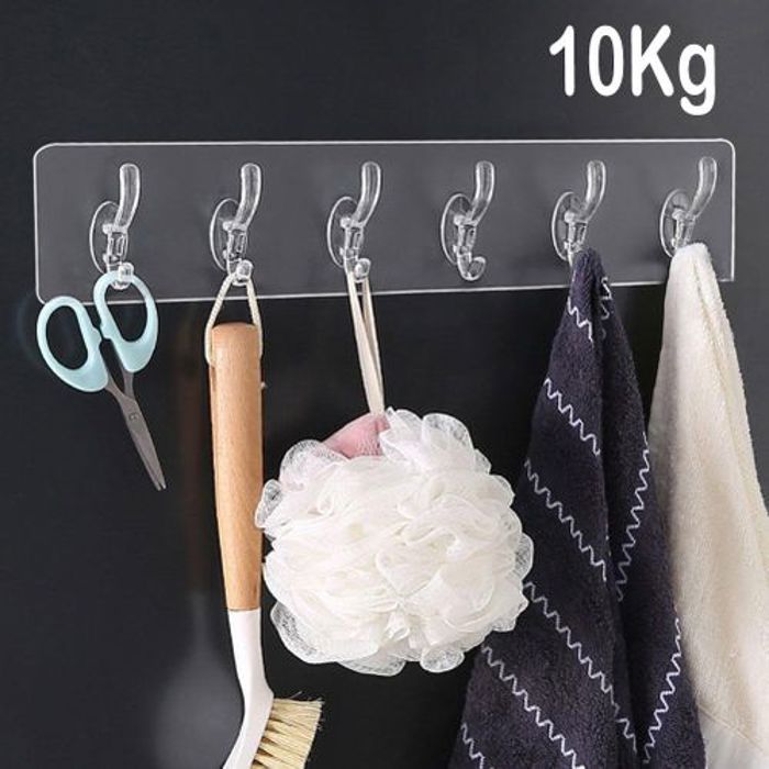 Crochets de suspension muraux transparents fort adhésif pour cuisine, serviettes