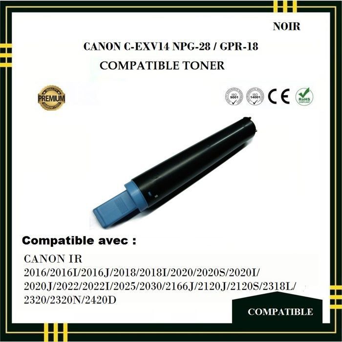 Toner Compatible - CANON - C-EXV14 - Noir - Pack de 4 - Impression Laser