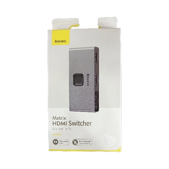 Commutateur HDMI - BASEUS - MATRIX - 2-en-1 ou 1-en-2 - Couleur : Gris spatial