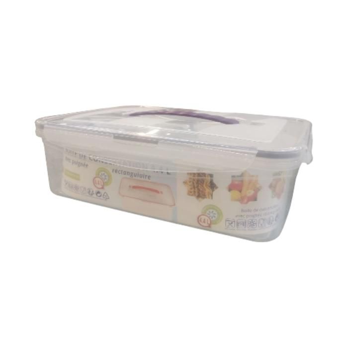 Boîte de conservation rectangulaire transparente 4,4L - PLADER