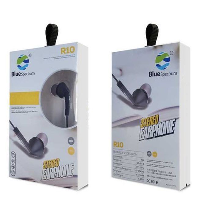 Écouteurs Intra-Auriculaires - Blue Spectrum - 4D Stéréo - Contrôle de Ligne - 3.5mm - Compatible Smartphones