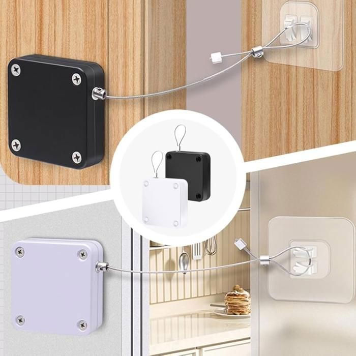 Ferme porte automatique dispositif multifonctionnel sans poinçon capteur de tiroir support de ferme porte(Couleur aléatoire)