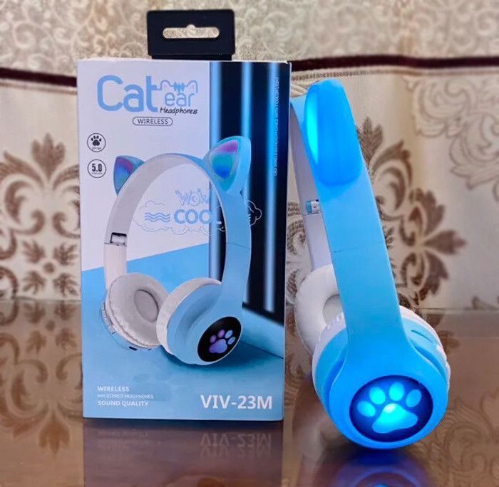 Casque Bluetooth Musique Chat Oreille Sans Fil avec lumière