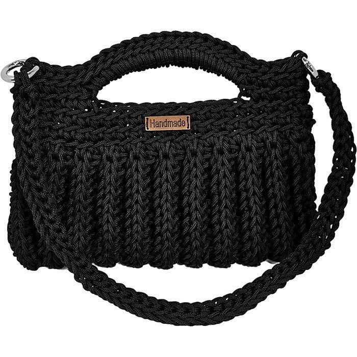 Sac à Main Bandoulière - HANDYS - Anna - Crochet - Noir - 24x3x15 cm