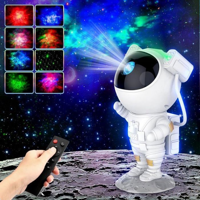 Astronaute Projecteur d'étoiles et nébuleuses blanc