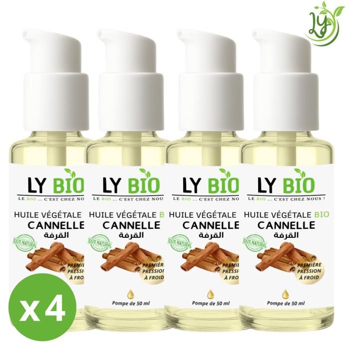 LYBIO PACK HUILE CANNELLE 50ML - POMPE LOT DE 4 bouteilles