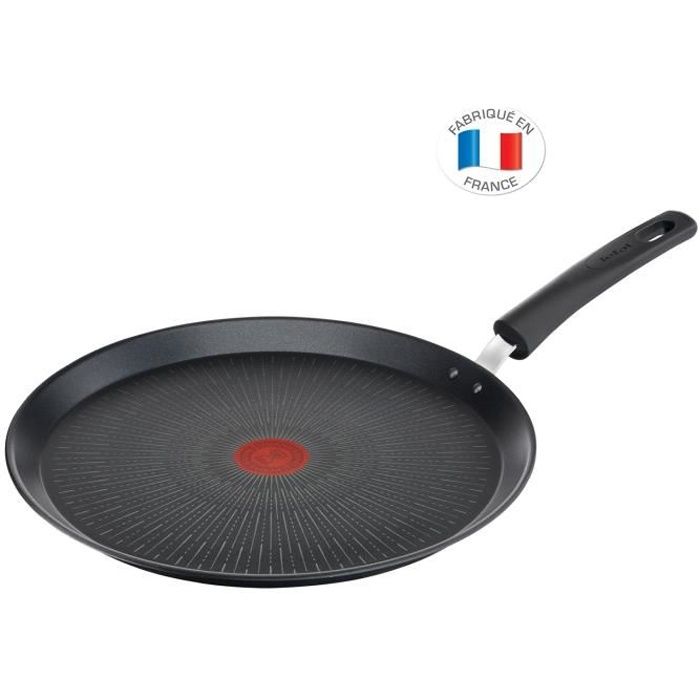 TEFAL G2553802 Unlimited Poêle à crêpe 25 cm, Induction, Revêtement antiadhésif sûr et résistant, Thermo-Signal™, Fabriqué en