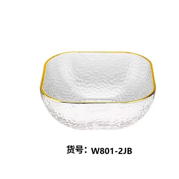 BOL EN VERRE TRANSPARENT AVEC BAGUE DORE W801-2JB 13,5 CM