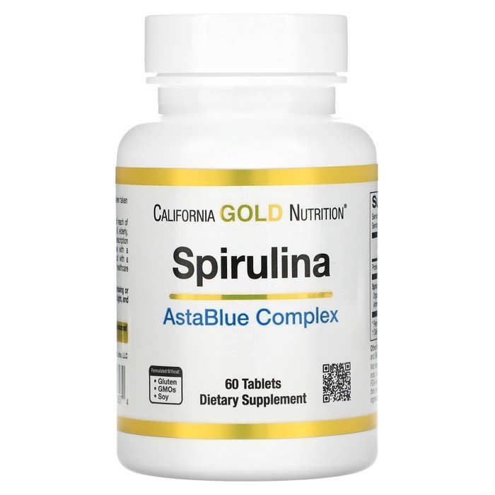 California Gold Nutrition, Mélange d'un complexe de spiruline et d'AstaBlue, 60 comprimés