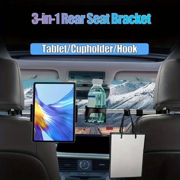 Accessoire de voiture - Non spécifié - Support téléphone et tablette - Crochet porte-gobelet - Plastique - Noir