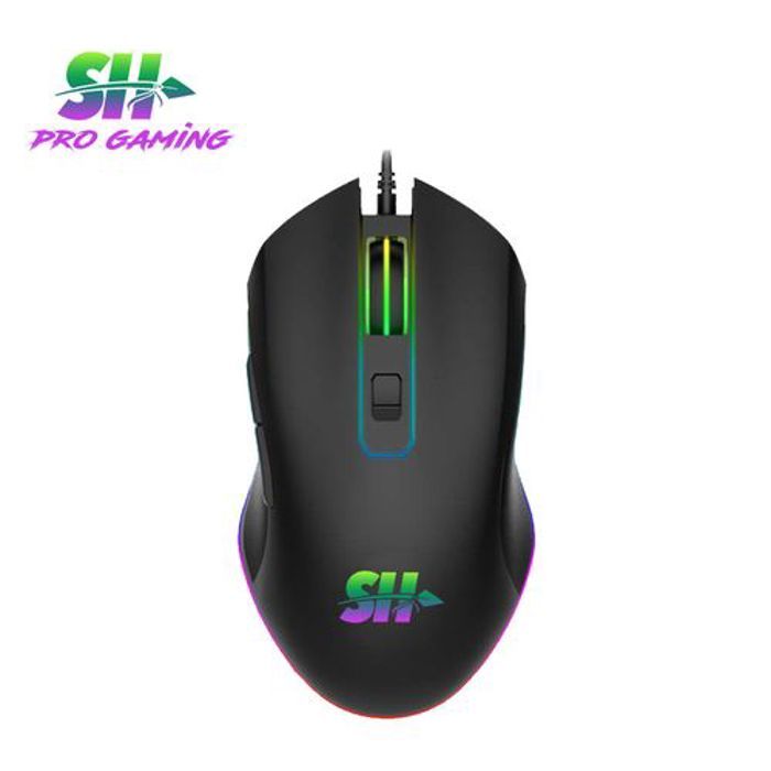 Souris Gaming - SH - M10 - Capteur Optique 3200 DPI - Rétroéclairage RGB 7 Couleurs - 6 Boutons