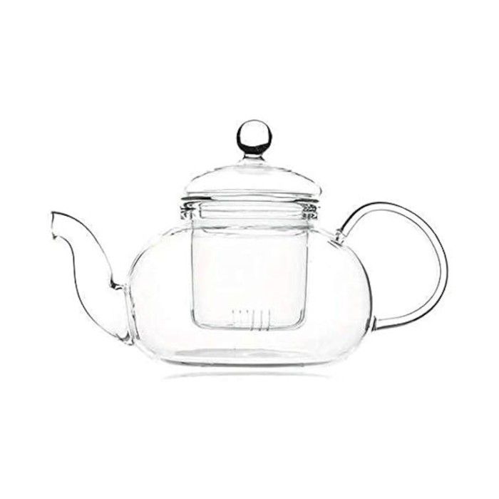 Théière en verre - Acacia - 600ml - Filtre en verre - Transparent - Compatible lave-vaisselle