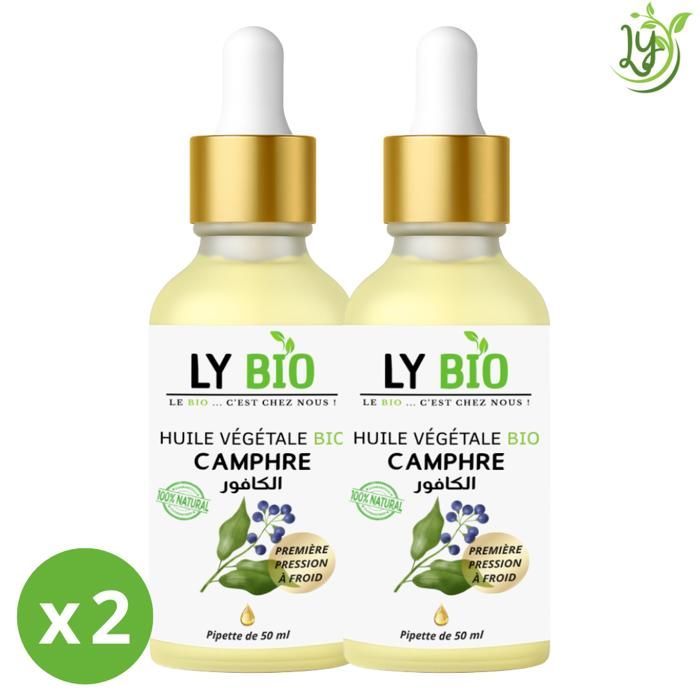 Huile Végétale Capillaire - LYBIO - Camphre - Lot de 2 - 50 ML - Hydratant