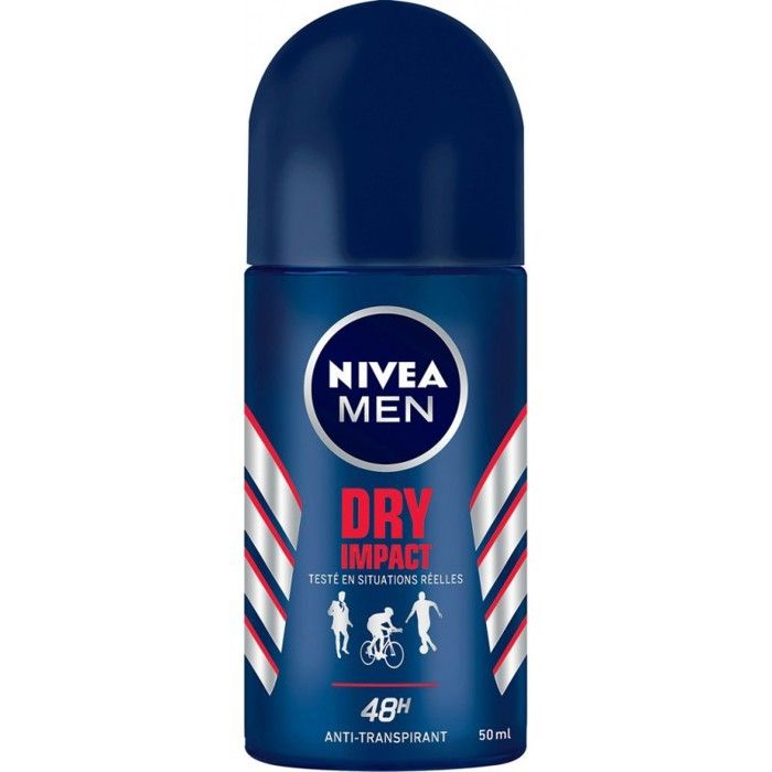 Déodorant - NIVEA MEN - Dry Impact - Roll-on 50ml - Protection 48h - Parfum frais