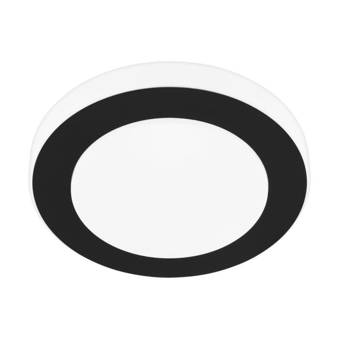 Eglo Carpi Plafonnier LED 30cm forme ronde, 3000K blanc chaud, Acier, Noir (33682)